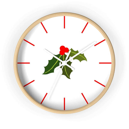 Elegant Artisanal Wooden Wall Clock with Lively Print Design