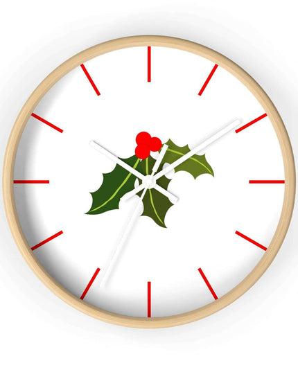 Elegant Artisanal Wooden Wall Clock with Lively Print Design