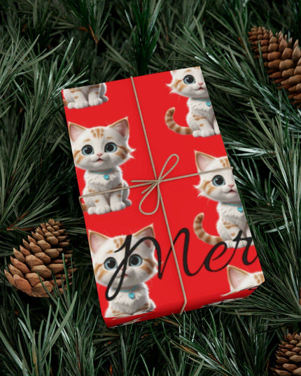 Eco-Chic Cat Themed Customizable Holiday Gift Wrap Collection