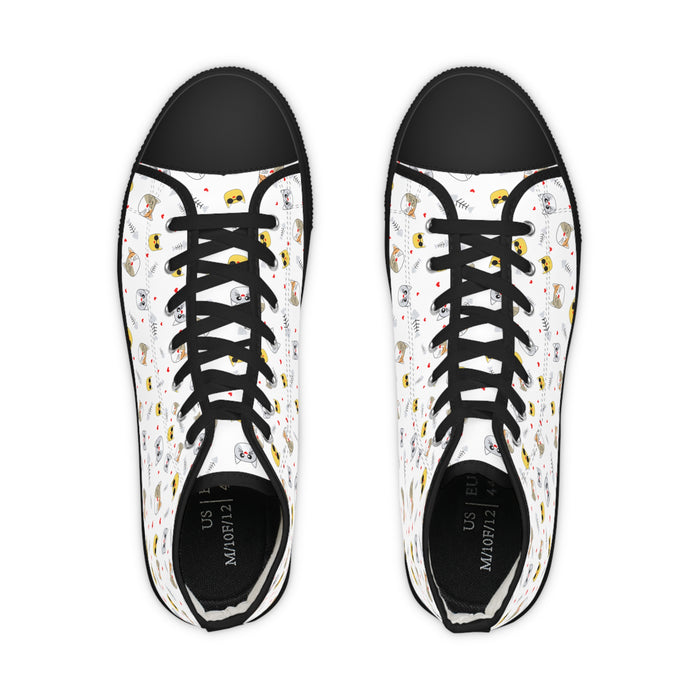 Cute Cat Men's High Top Sneakers: Uniquely Crafted for Discerning Taste