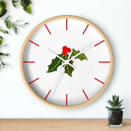 Elegant Artisanal Wooden Wall Clock with Lively Print Design