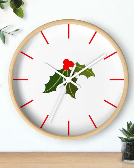 Elegant Artisanal Wooden Wall Clock with Lively Print Design