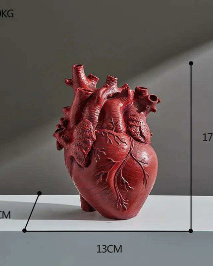 Anatomical Heart Artistry Resin Vase - Unique Home Accent Decor