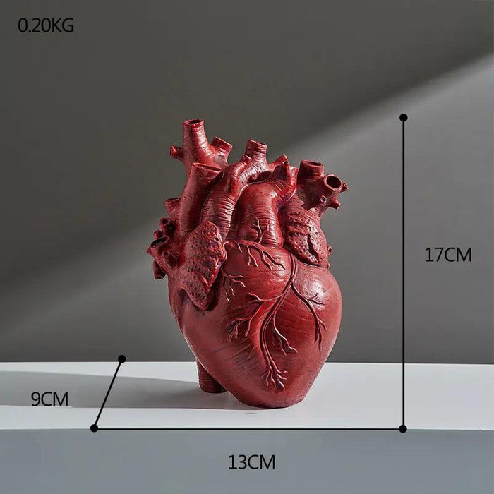 Anatomical Heart Artistry Resin Vase - Unique Home Accent Decor