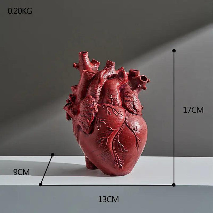 Resin Anatomical Heart Flowerpot - Unique Heart Vase for Exquisite Home Decor