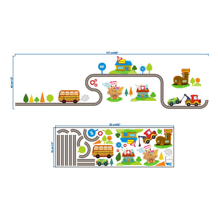Peekaboo Studio Cartoon Car Wall Sticker - Removable & Easy to Apply