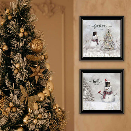 Robin Lee Viera 2-Piece Winter Peace On Earth Framed Wall Art Set