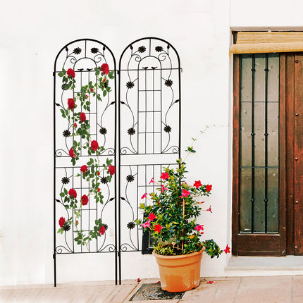 Room and Decor 2 Pack Rustproof Metal Garden Trellis, 86.7" Black