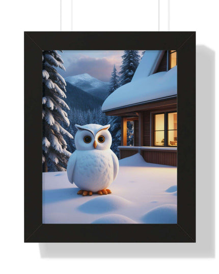 Charming Sustainable Owl Framed Art Print - Maison d'Elite Vertical Poster