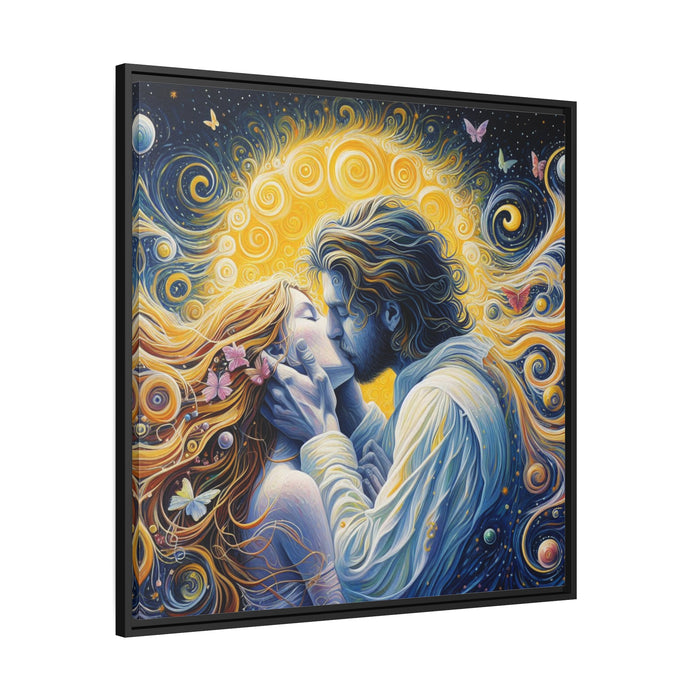 Elegant Valentine Kiss Canvas Art - Sustainable Luxury for Your Home