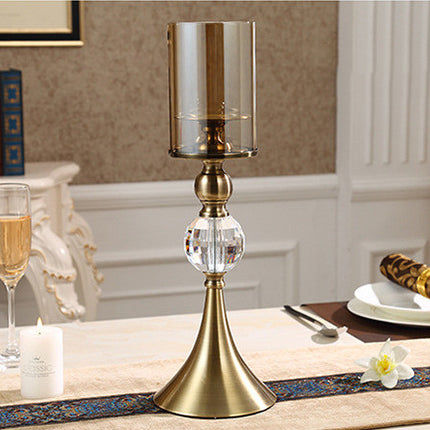 European Style Glass Horn Candle Holder — Two-Piece Dining Table Centerpiece