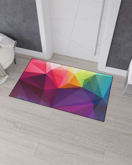 Luxurious Geometric Non-Slip Polyester Floor Mat for Professional Environments