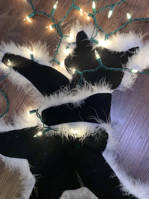 Luxurious Christmas Cat Fur Carpet with Colorful Light String