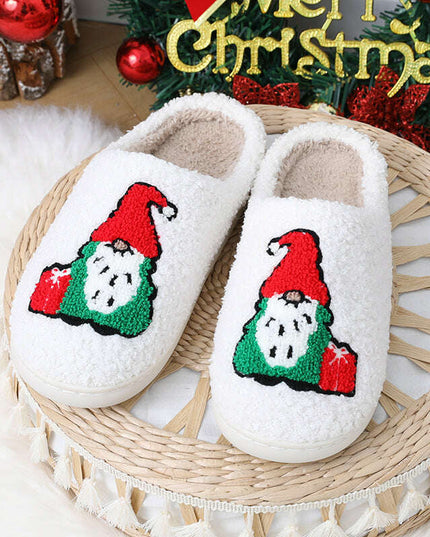 Cute Cartoon Santa Claus Home Slippers Couple Indoor Floor Bedroom Slipper Christmas Warm Shoes Women Men