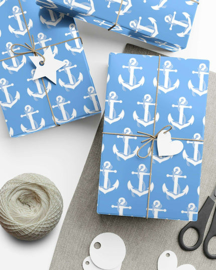 Nautical Elegance: Premium Anchor Gift Wrapping Paper Collection