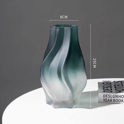 Minimalist Glass Vase For Flower Arrangement With Assorted Whirlwind Colors