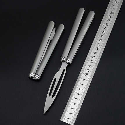 Titanium Alloy Butterfly Knife Folding Unopened Fancy Hand Knife