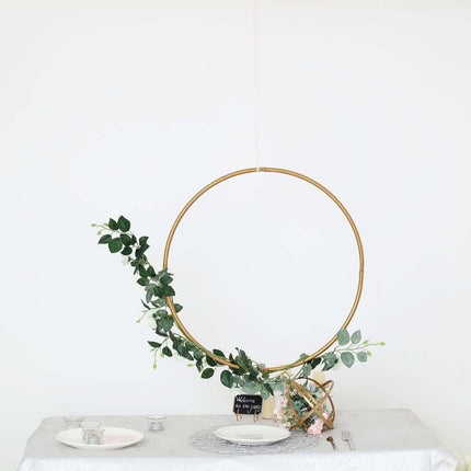 AliKopy 24" Gold Heavy Duty Metal Hoop Wreath - Durable Floral Hoop
