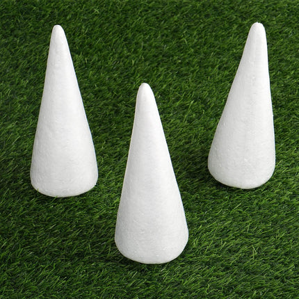 AliKopy 24 Pack 6" White Styrofoam Cones for DIY Crafts - Versatile &