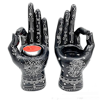 Handprint Palm Candle Holder And Incense Burner Resin Handmade