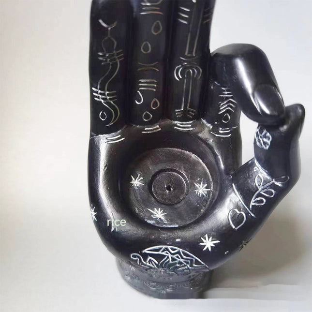 Handprint Palm Candle Holder And Incense Burner Resin Handmade