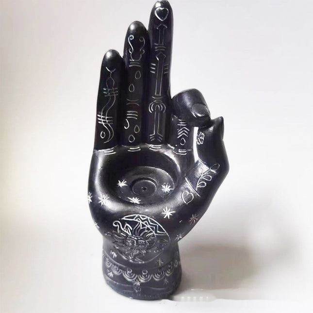 Handprint Palm Candle Holder And Incense Burner Resin Handmade