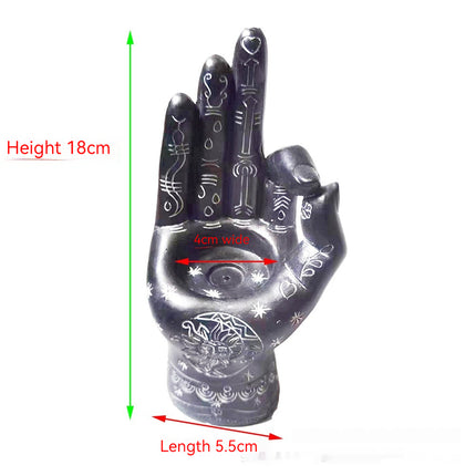 Handprint Palm Candle Holder And Incense Burner Resin Handmade
