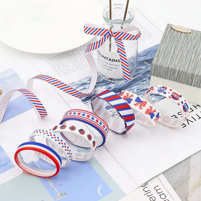Peekaboo Studio Stars and Stripes Dovetail Bowknot Hair Ring, Double-S