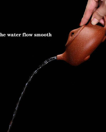 Handcrafted Dragon Blood Sand Yixing Clay Teapot Set for Authentic Puer Tea Brewing - 240CC Capacity