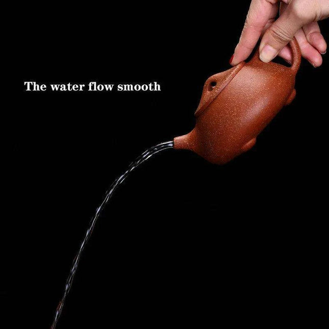 Handcrafted Dragon Blood Sand Yixing Clay Teapot Set for Authentic Puer Tea Brewing - 240CC Capacity