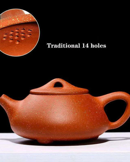 Handcrafted Dragon Blood Sand Yixing Clay Teapot Set for Authentic Puer Tea Brewing - 240CC Capacity