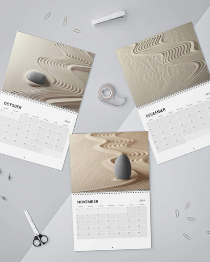 Zen Masterpieces 2024 Artistic Wall Calendar - Elevate Your Space with Elegance