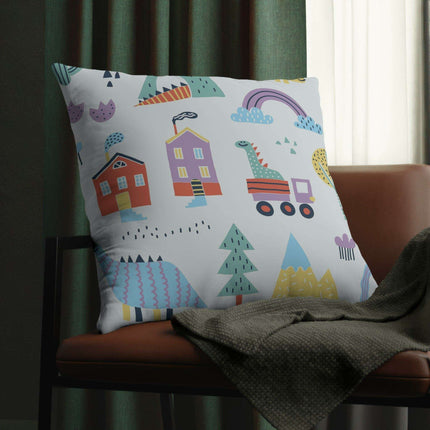 Colorful Nordic Floral Kids' Outdoor Waterproof Cushion Collection - Fun Zippered Pillows for Playtime Excitement