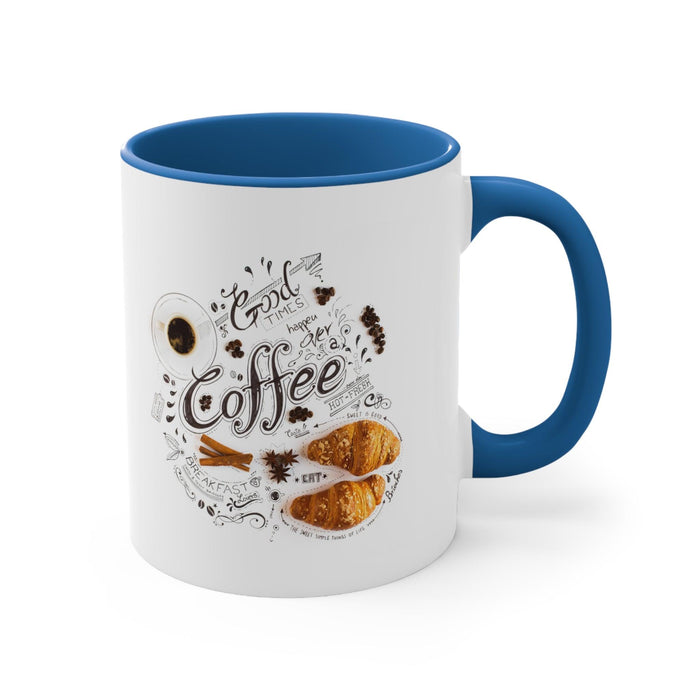 Colorful Accent 11oz Ceramic Coffee Mug - Dual-Tone Design