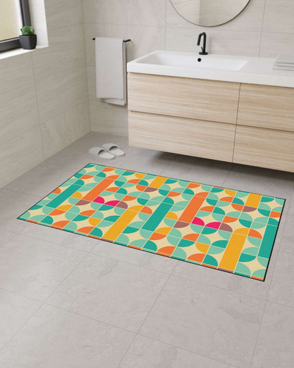 Sophisticated Non-Slip Geometric Polyester Area Rug
