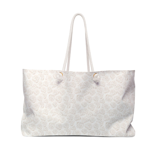 Luxurious White Rose Weekend Traveler Tote - Your Exclusive Companion for Elegant Getaways