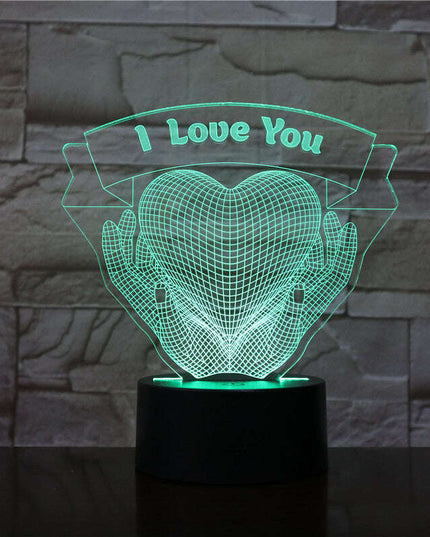 Valentines Day Gift Hands Holding Love 3D Night Light
