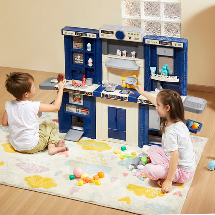 VEVOR 74-Piece Kids Kitchen Playset with Realistic Cooking Accessories
