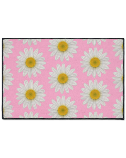 Chic Pink Daisy Personalized Area Rug with Non-Slip Backing - Luxurious Design