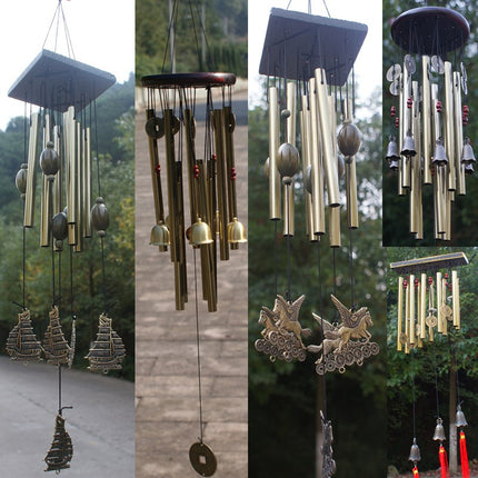 Peekaboo Studio Solid Wood Bronze Wind Chimes – Durable Multi-Tube Des