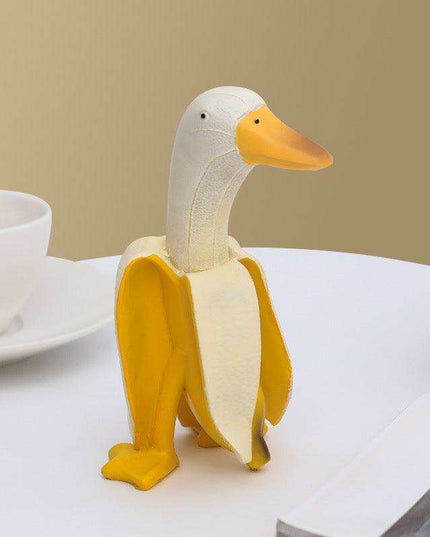 Whimsical Banana Duck Decorative Figurine - Charming Accent and Ideal Gift Option