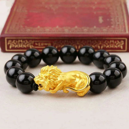 24K Yellow Gold Tiger & Lion Pendant: Exquisite Pure 999 Gold Jewelry - Très Elite