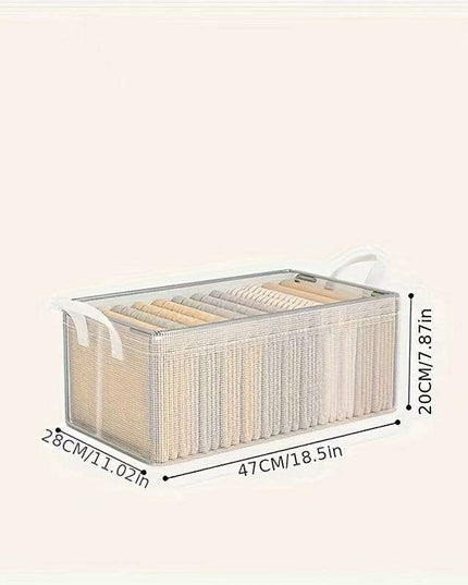 Compact Multi-Tier Clothing Storage Organizer - Washable and Foldable for Pants & Tees