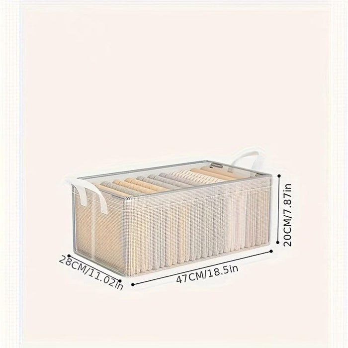 Compact Multi-Tier Clothing Storage Organizer - Washable and Foldable for Pants & Tees