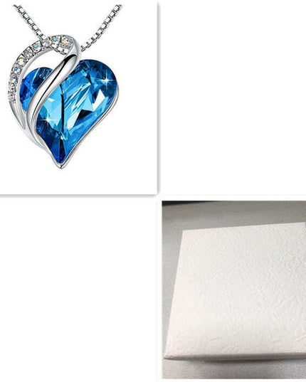 Geometric Heart Pendant Necklace in 925 Silver for Women