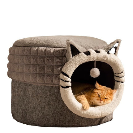 Peekaboo Studio Warm Enclosed Cat Bed - All-Season, Cozy Hideaway