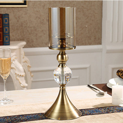European Style Glass Horn Candle Holder — Two-Piece Dining Table Centerpiece