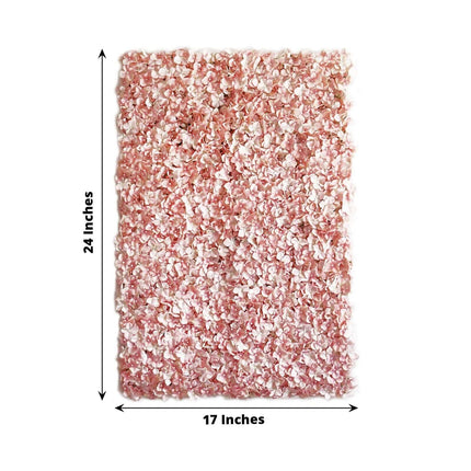 AliKopy 11 Sq ft Blush UV Protected Hydrangea Flower Wall Mat - 4 Pane