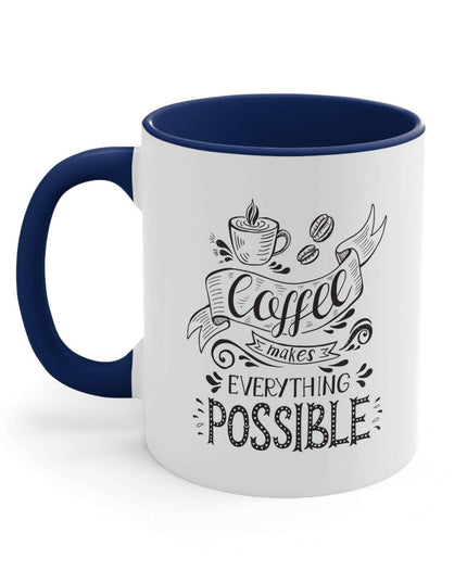 Chic Two-Tone Ceramic Coffee Mug - 11oz for Stylish Sipping