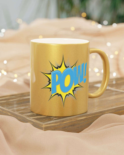 Stylish Metallic Ceramic Coffee Mug - Luxurious Silver and Gold for Tea and Coffee Enthusiasts